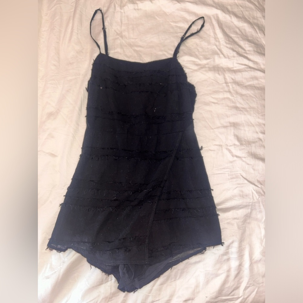 Cotton Candy LA Black Textured Romper